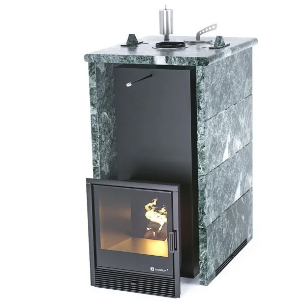 печь для бани изистим сочи premium в трехстороннем кожухе откр. верх из змеевика 