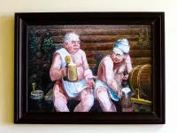 картина "мужики" 30*40 см, банный эксперт