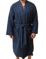 халат anolehome мужской вафельный р.52-54, синий